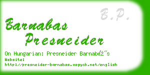 barnabas presneider business card